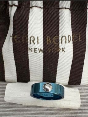 Henri Bendel Blue Ring with Silver Accent